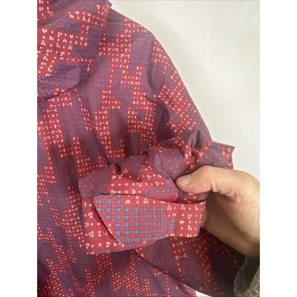 Outdoor Research Hooded Jacket Mens L Red Blue‎ Print Thermore Ski Pertex
